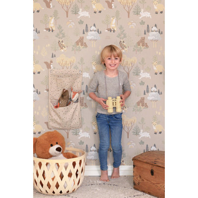 Papier peint beige forêt foncé foncé