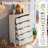 Gerius Fluted 5 Drawers Dresser, White-2000764021