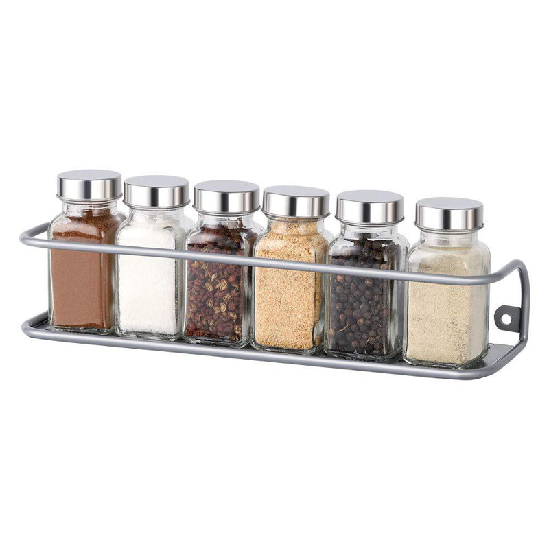 Support à épices 6 pots Ashlay, Argent