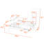 Lit plateforme double en bois avec station de charge, 6 tiroirs et garde-robe-1313706668