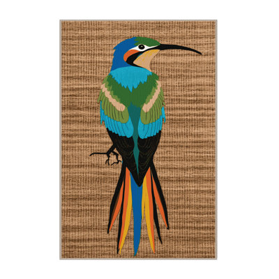 Washable Rainbow Bee eater Birds Area Rug