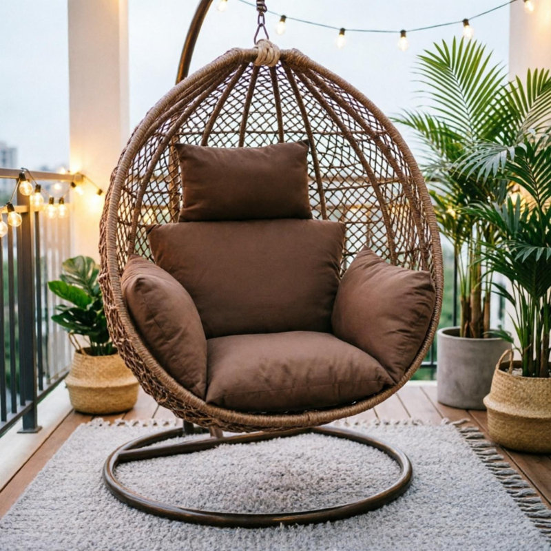 Coussin de chaise Egg, 39,37 x 45,28 x 4,72 po, Café