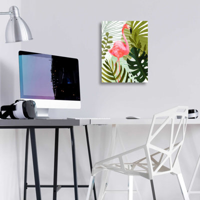 «Flamingo Forest II» par Victoria Borges, art mural en verre acrylique