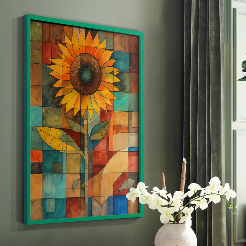 Série FLORAL CDXCI - reproduction encadrée de qualité supérieure - prête à être accrochée - aucun clou requis, Vert