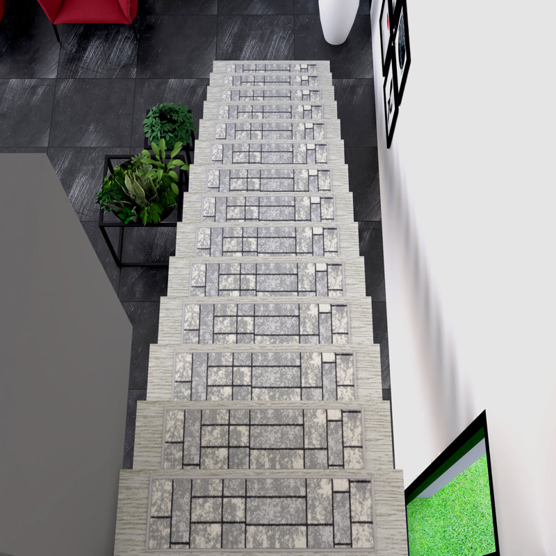 Machine Washable Non-Slip Rubberback Boxes Indoor Stair Treads For Wooden Steps