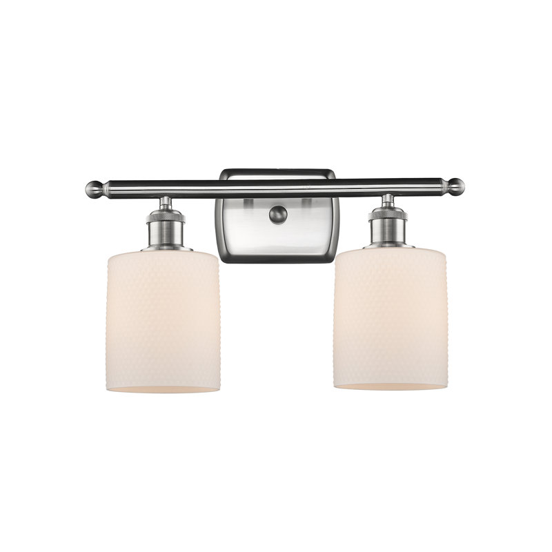 Éclairage pour salle de bain à intensité variable 2 lumières Leilani, Ampoule DEL 6 watts Vinage, Bronze huilé, Blanc mat