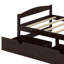 Lit plateforme simple avec 2 tiroirs de rangement, lit de jour en bois avec support à lattes, tête et pied de lit-1433583002
