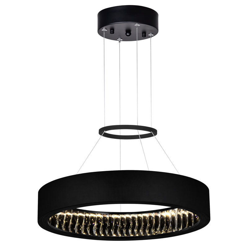 Lustre à DEL noir mat - Plafonnier moderne à intensité variable minimaliste, H 3 po x l 20 po x P 20 po, Noir mat