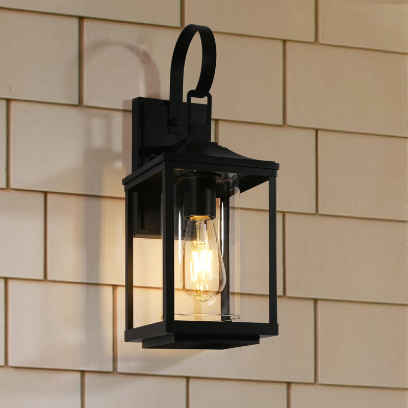 Emsley 17”H Black Outdoor Wall Light