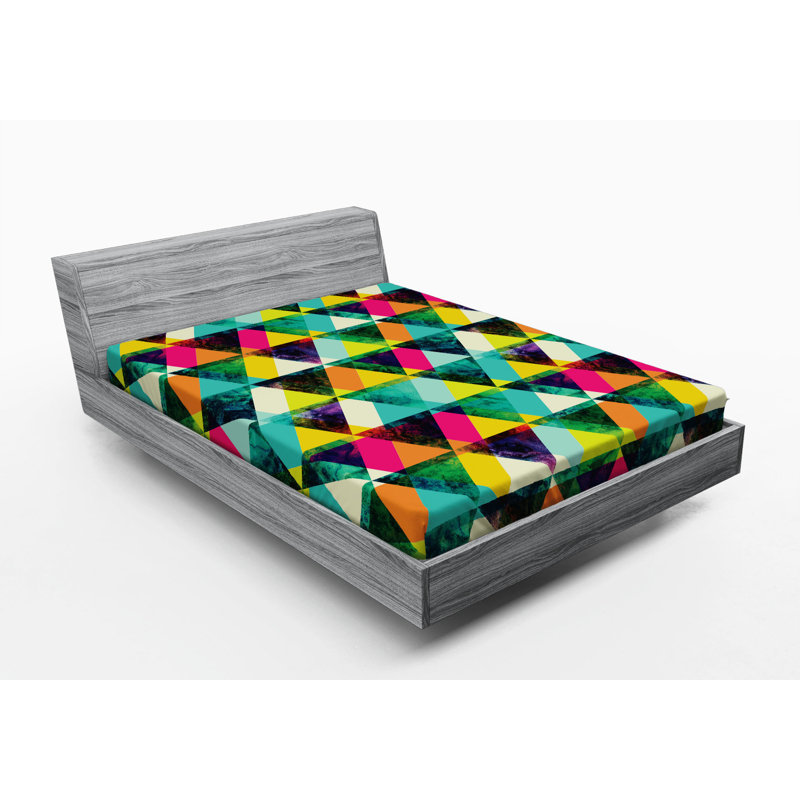 Microfiber Geometric Fitted Sheet, Full Fitted Sheet