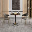 Table de salle à manger ronde en panneau de fibres à densité moyenne avec piédestal en acier inoxydable en forme de X - pour 2 à 3 personnes-114287033-114287039