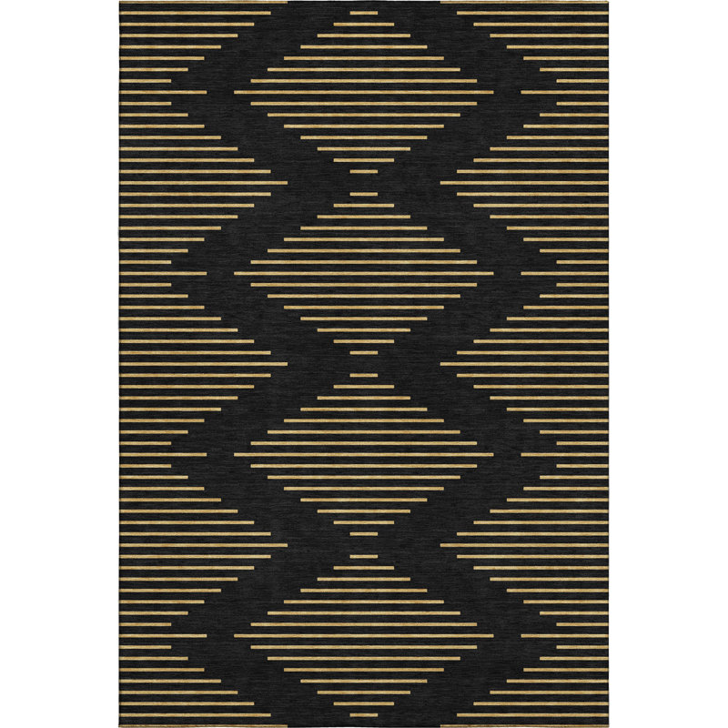 Premium Machine Washable Jahnke AMF1017 Geometric Rug, Rectangle 5' x 7'6"