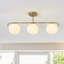  Luminaire suspendu sphérique en verre opale G9 à 3 lumières Driscilla de 27 po de style rétro traditionnel-1453721042