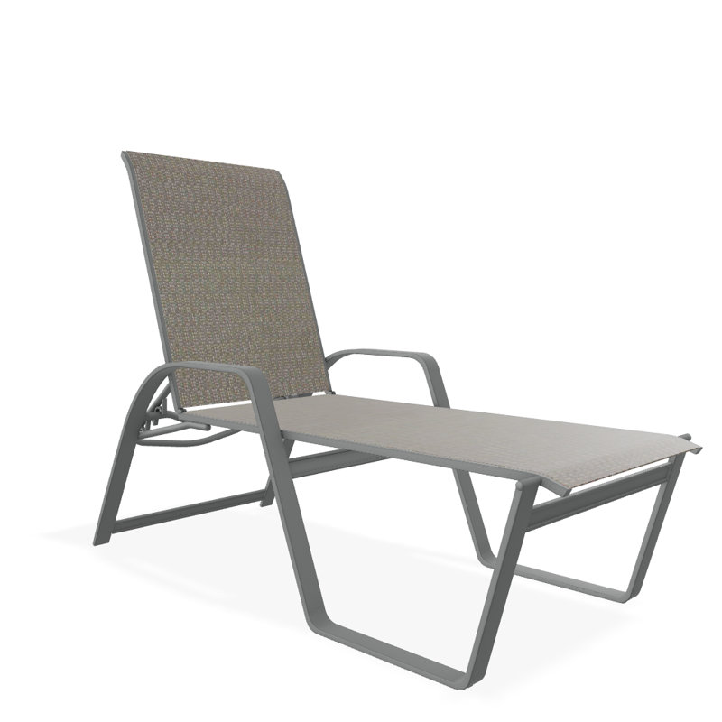 Chaise longue inclinable Holna, Graphite texturé, Toile Sunbrella® tangerine