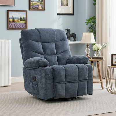 Fauteuil inclinable et pivotant à 360 °, fauteuil inclinable manuel simple avec porte-gobelets