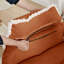 Canapé en chenille orange matelassé à 4 places avec 4 coussins de 131 po