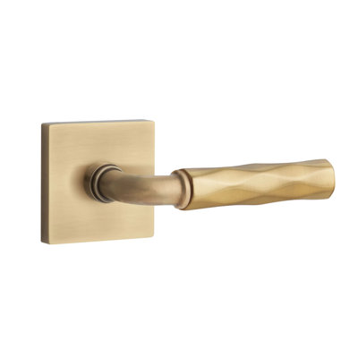 Mortaise intérieure Emtek Select avec rosette carrée et tige R-Bar, levier Tribeca
