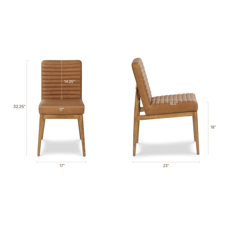 Chaise en cuir Nivo, Waxed Tan