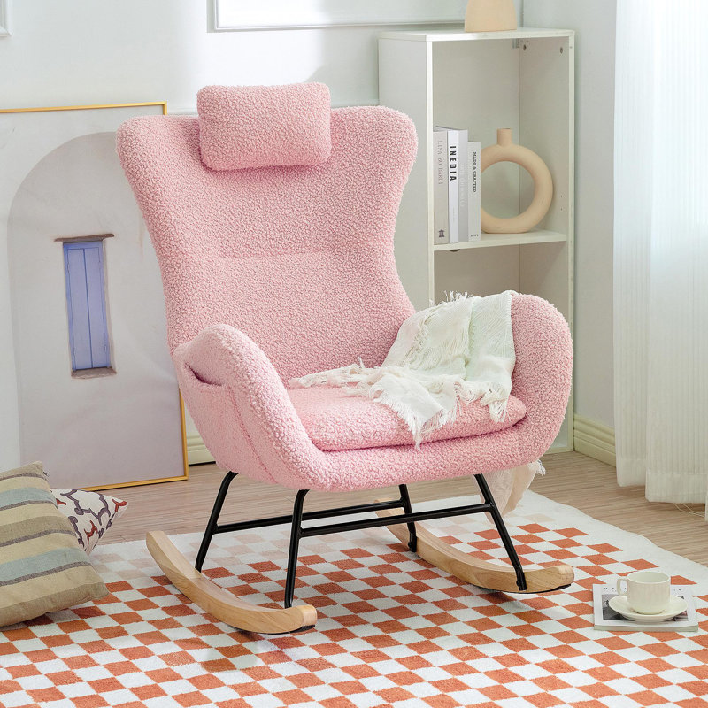 Chaise berçante, fauteuil oscillant rembourré Teddy