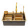 Oukaning Modern Rectangular Kitchen Sink with Single Bowl and Faucet
