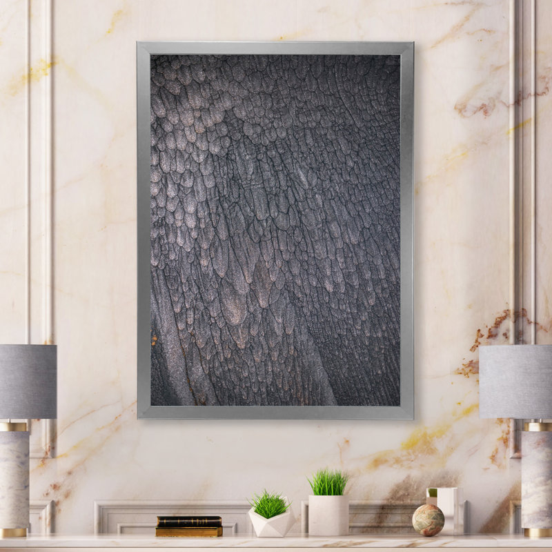 Golden On Gray - art sur toile moderne, H 30 po x l 40 po x P 1,5 po, Cadre photo argenté