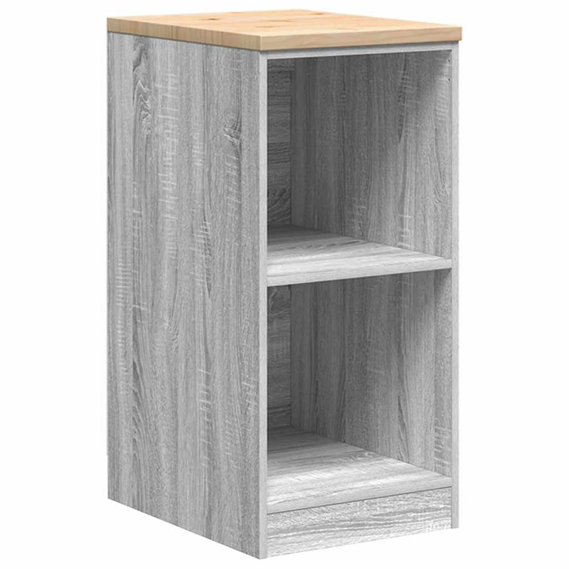 Solid Wood Single Storage Cabinet ( 85cm H x 40cm W x 51cm D), Grey Sonoma