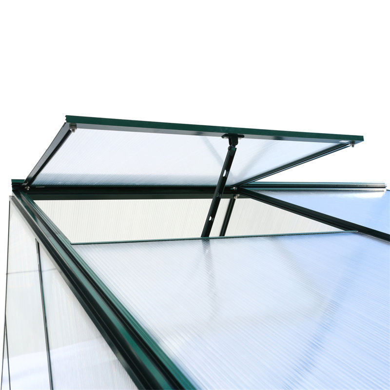 6.3'*10.2'*7' Polycarbonate Greenhouse, Green, 96.8" H x 75.2" W x 123.2" D