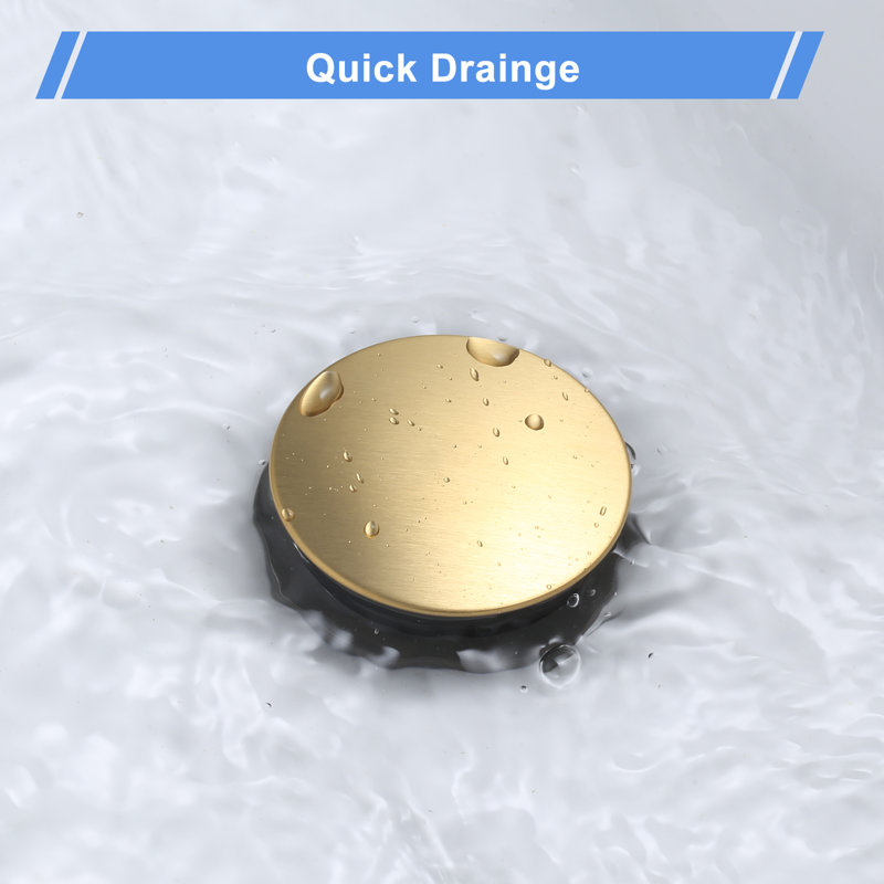 Brushed Gold Pop-Up Bathroom Sink Drain Assembly