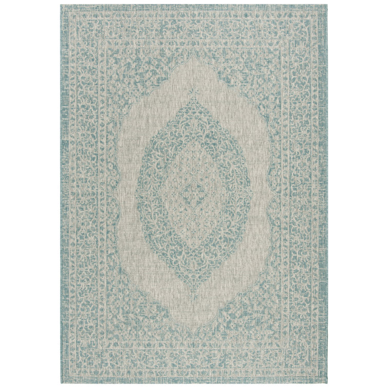 Auburn Light Grey/Aqua Indoor/Outdoor Rug