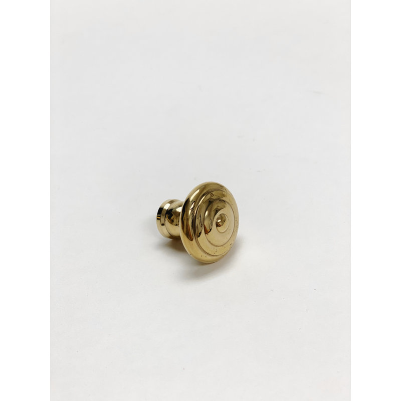 1 1/4" Diameter Round Knob, Unlacquered Polished Brass