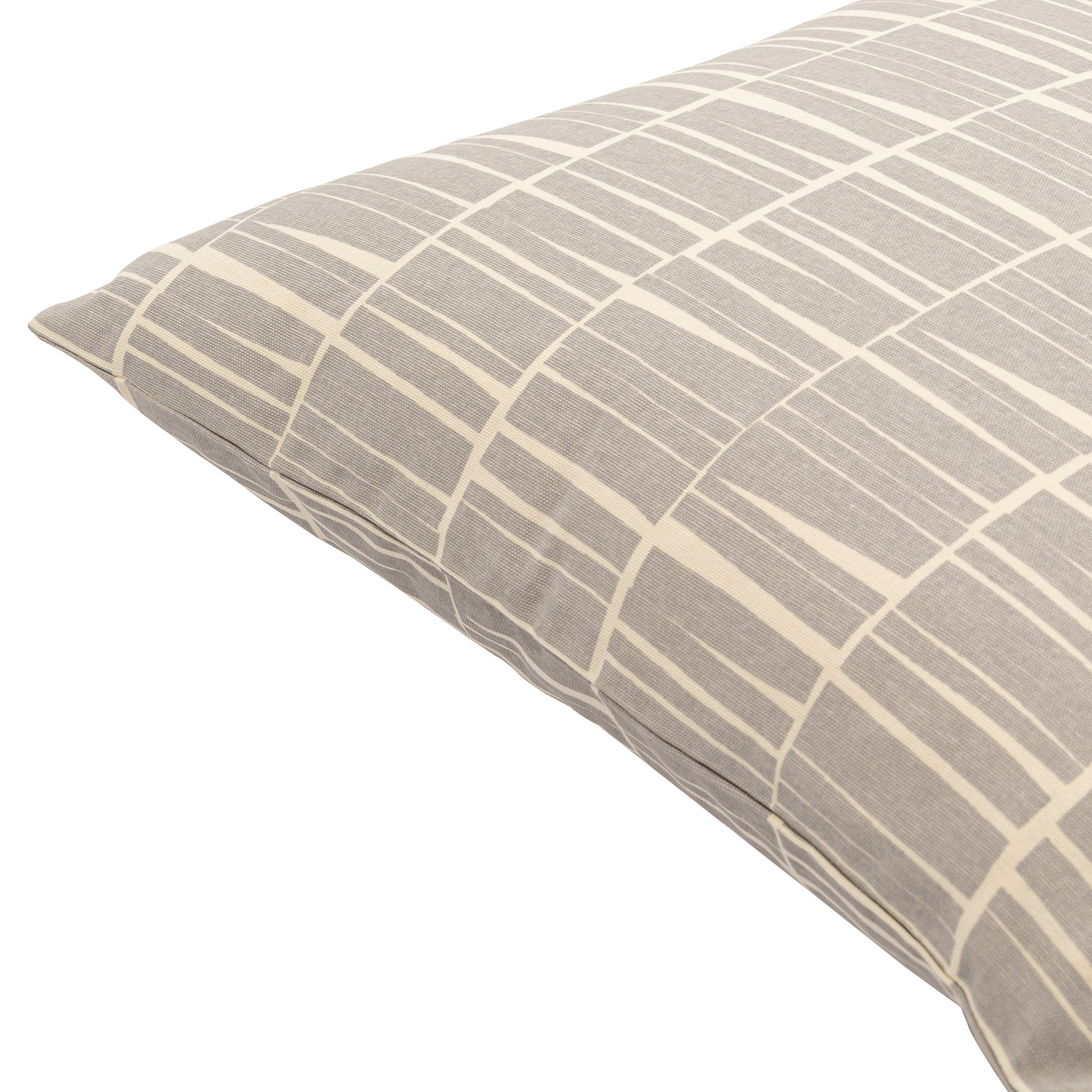 Lisi Cotton Pillow Cover, Medium Gray/Beige, 20" x 20"