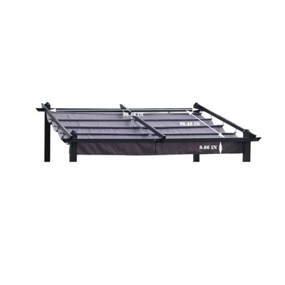 Pergola Canopy Replacement Top - Resistance, Weather Fastness, Easy Installation, Gray Sunshelter Color, Sunproof, , Assembly