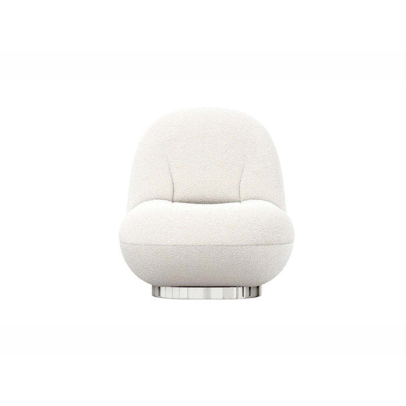Kids 14.6'' Club Chair Chair and Ottoman, Stainless Steel Base
