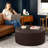 Denka Round Couch Ottoman - Oversized Giant Coffee Table & Foot Rest, 36”, Premium Faux Leather-1353707601