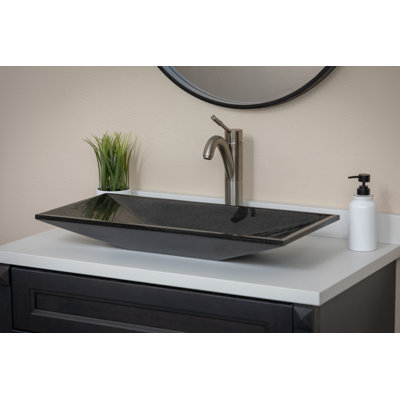 Eden Bath 13'' Black Stone Rectangular Bathroom Sink