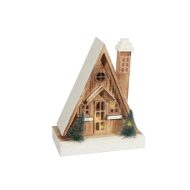 Chalet à DEL en bois naturel