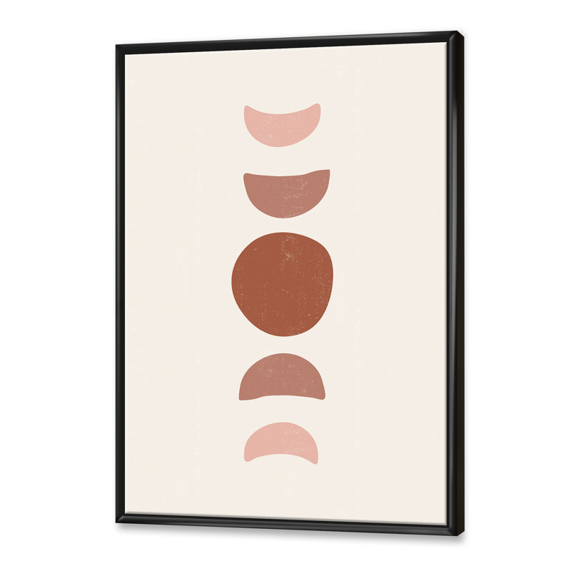 Minimal Moon Phases - impression sur toile, Toile avec cadre noir, H 32 po x l 24 po x P 1 po