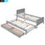 Lit plateforme simple avec lit gigogne et tiroirs, gris