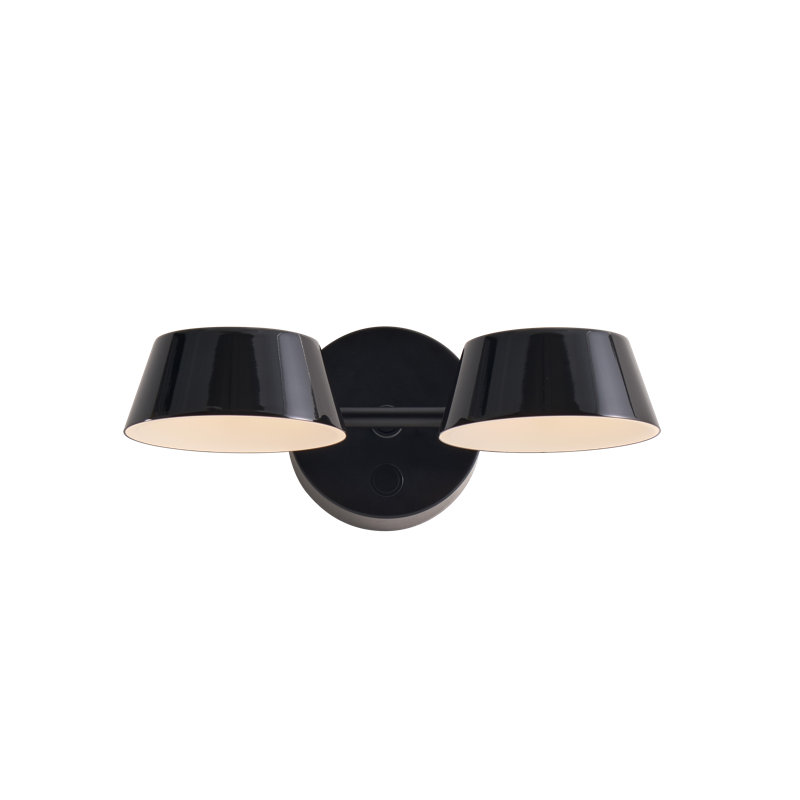 OLO Wall Double Lamp, Shiny Black