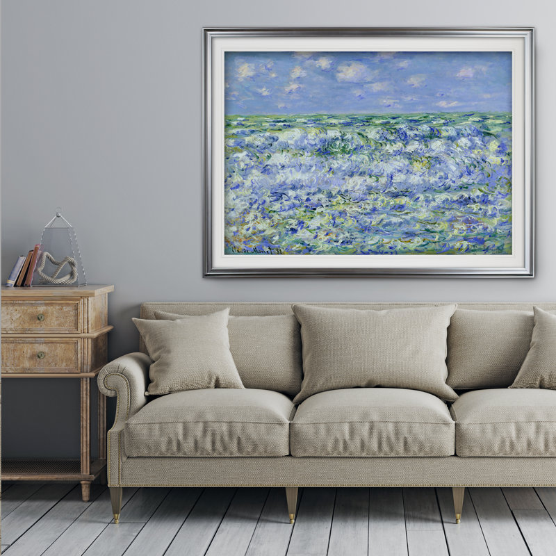 « ondulations break » par claude monet print, H 24 po x l 30 po x P 1,5 po, Cadre noir