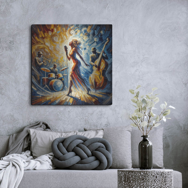 «Jazz Band Abstract» par Rey Klimt, art mural, Wrapped Canvas, 36" H x 36" W