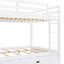 Grand lit superposé en bois blanc avec lit gigogne et cadre, pin de haute qualité, espace de rangement pour lattes solides, fait en espaces partagés