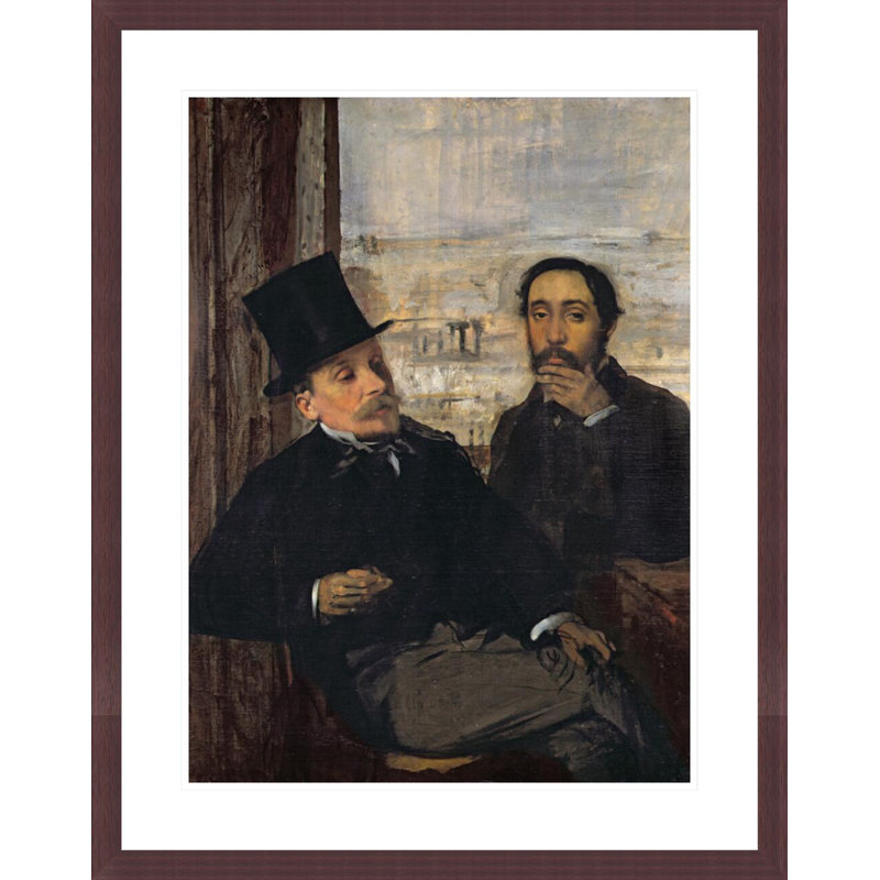 Autoportrait avec Evariste de Valernes (1816-96) par Edgar Degas, impression giclée encadrée, H 29,5 po x l 23,32 po