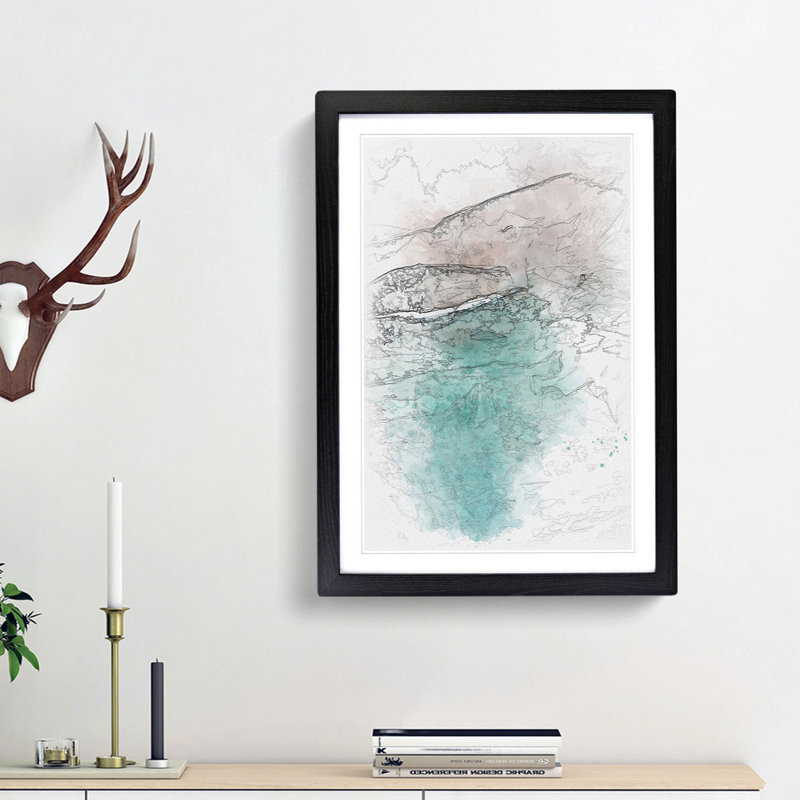 The Gold Coast Beach in Australia - Picture Frame Painting Print, 33cm H x 24cm W x 2cm D, Black Framed