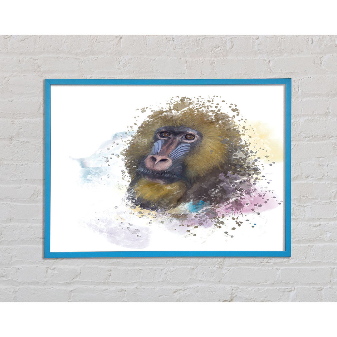 Mandrill Watercolour Splash - Einzelner Bilderrahmen Kunstdrucke