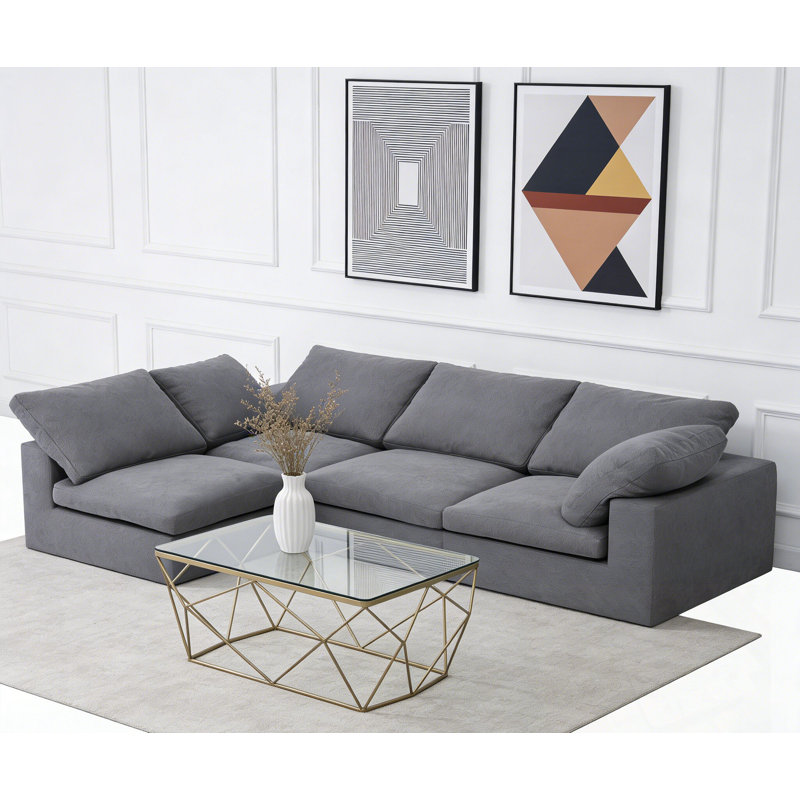 Canapé modulaire en chenille avec coussin moelleux