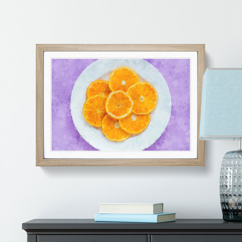 Slices of the Orange - Picture Frame Painting Print, 33cm H x 45cm W x 2cm D, Oak Framed