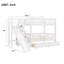 Lit superposé simple au-dessus de simple avec escalier de rangement, glissade et 2 tiroirs pour chambre d'enfant, blanc-1967697132