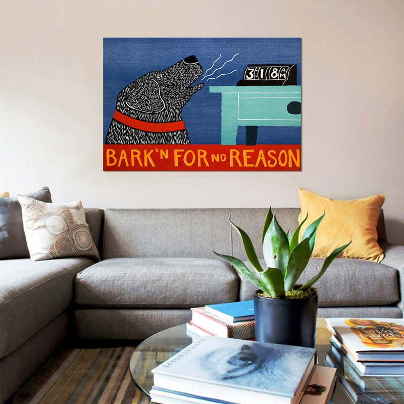 Barkin For No Reason by Stephen Huneck - Wrapped Canvas Print, 66.04 cm H x 45.72 cm W x 1.91 cm D