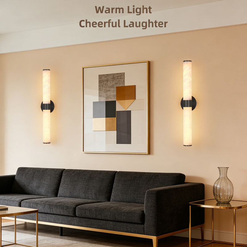 Applique murale moderne avec abat-jour albâtre naturel espagnol et structure en laiton, applique murale DEL câblée pour la salle de bain, la chambre à coucher, le salon et le couloir